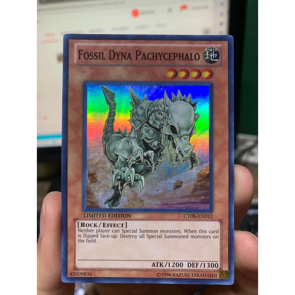 Thẻ bài Yugioh TCG chính hãng "Fossil Dyna Pachycephalo" (CT08-EN012)
