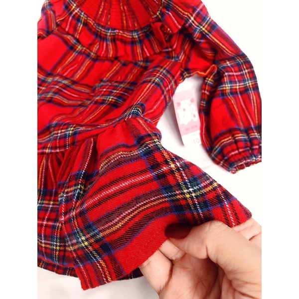 ĐẦM MATALAN BÉ GÁI MẶC TẾT KIỂU SỌC CARO 12M - 18M - 24M -3Y