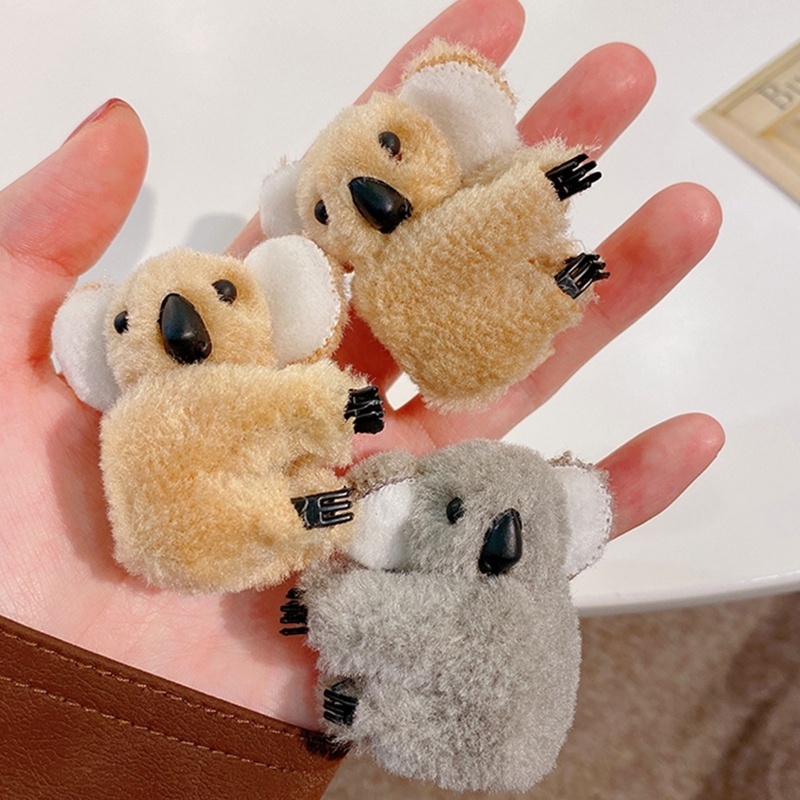 Kẹp Tóc Hình Gấu Koala Bằng Lông Nhung Dễ Thương Xinh Xắn Cho Bé Gái