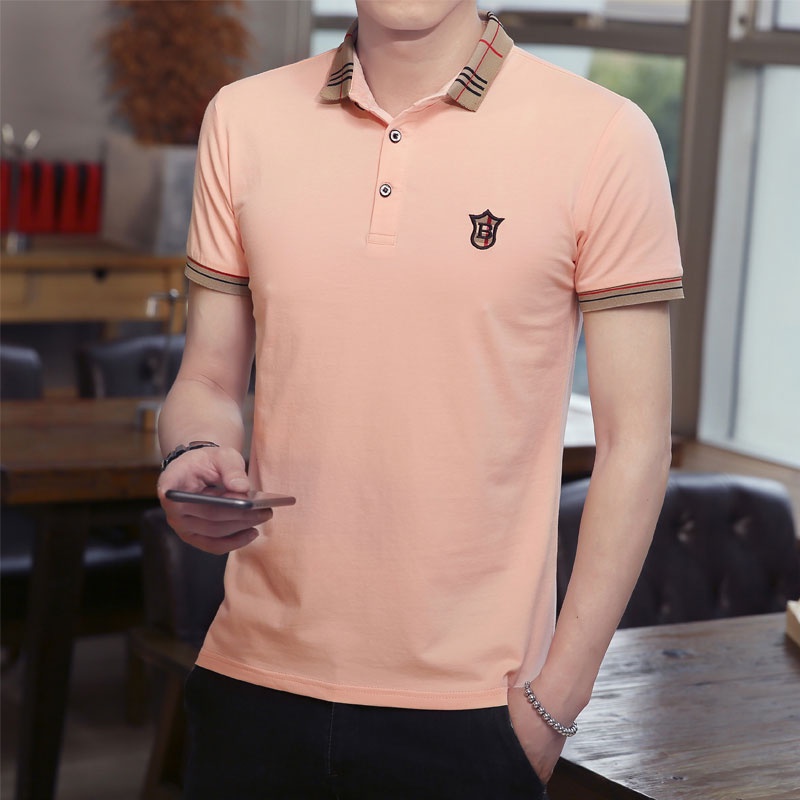 Áo polo Tay Ngắn Vải Cotton Thiết Kế Trẻ Trung Cho Nam