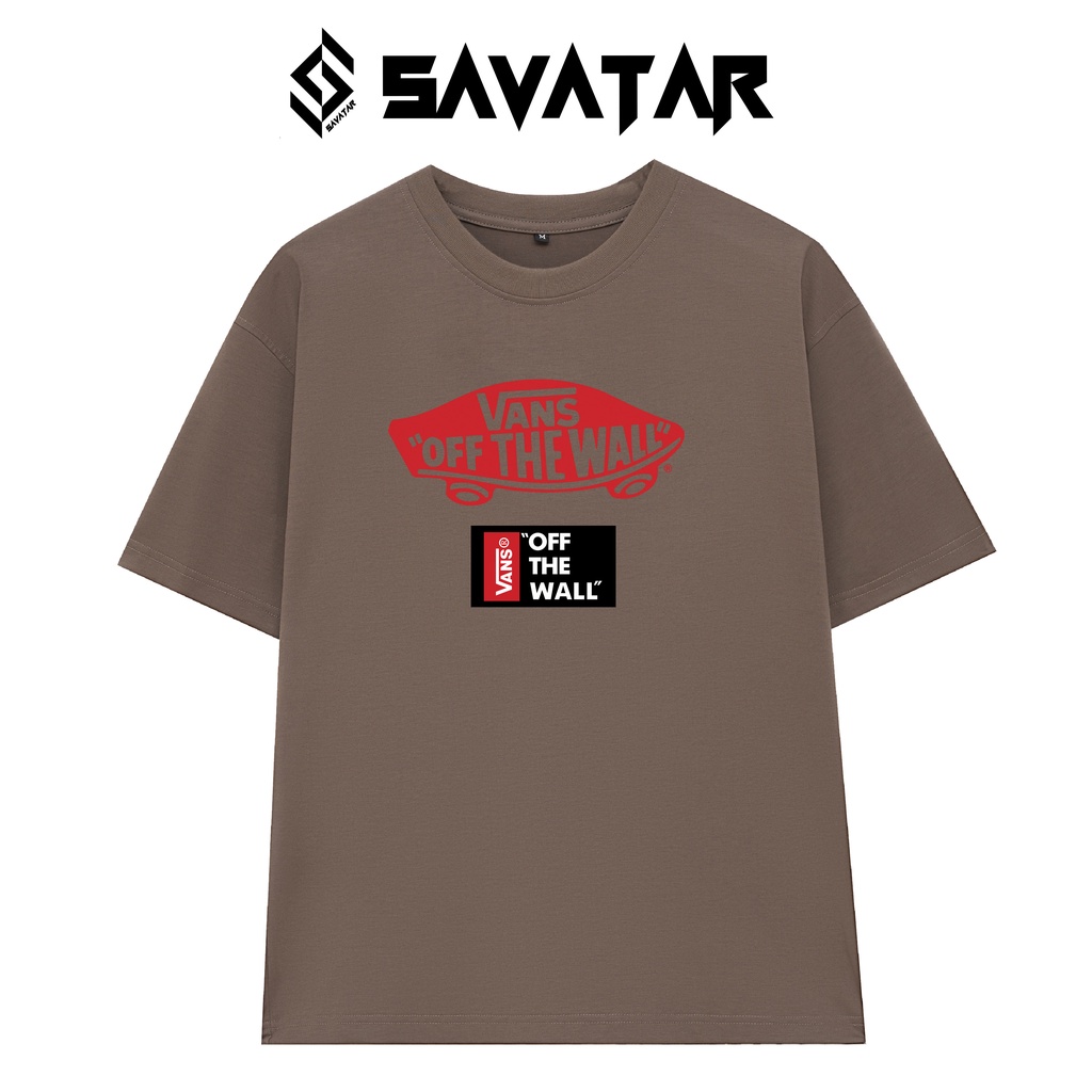 Áo thun cotton trơn cổ tròn unisex streetstyle tay lỡ nam nữ oversize Vans Off The Wall