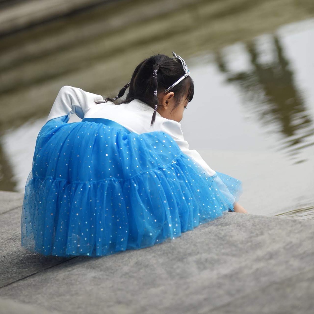 Váy công chúa băng giá elsa dành cho bé gái