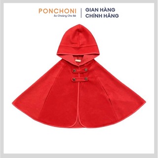 [Ảnh thật] - Chính hãng - Áo choàng thu đông nỉ ấm ( Nỉ đỏ xỏ tay )