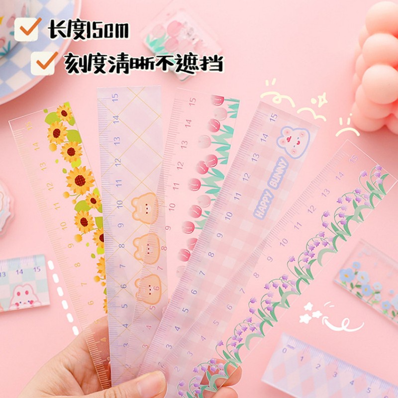 Thước Đo 15cm Họa Tiết Động Vật Hoạt Hình Dễ Thương