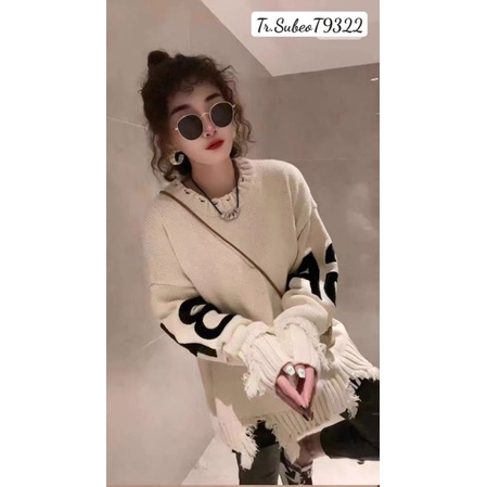 ÁO LEN CHỮ RÁCH 4 MÀU