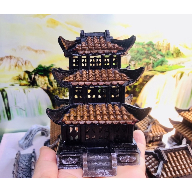 Nhà 3 tầng tiểu cảnh phối màu cam đất độc đáo