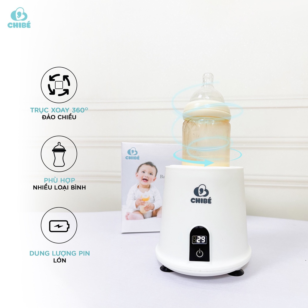 Máy lắc bình sữa Chibe CB007 cho bé thơm ngon, không bọt, không vón