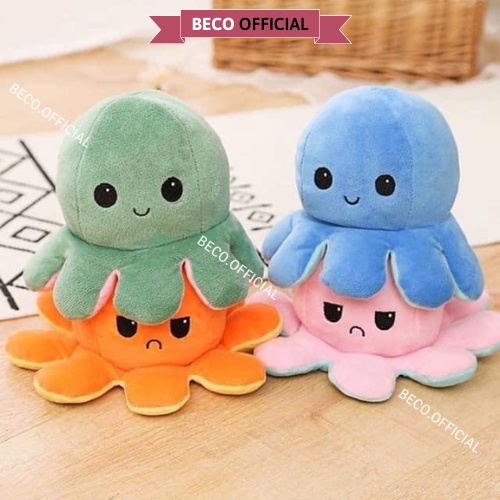 Bạch tuộc cảm xúc nhồi bông 2 mặt dễ thương êm mịn cao cấp BECO