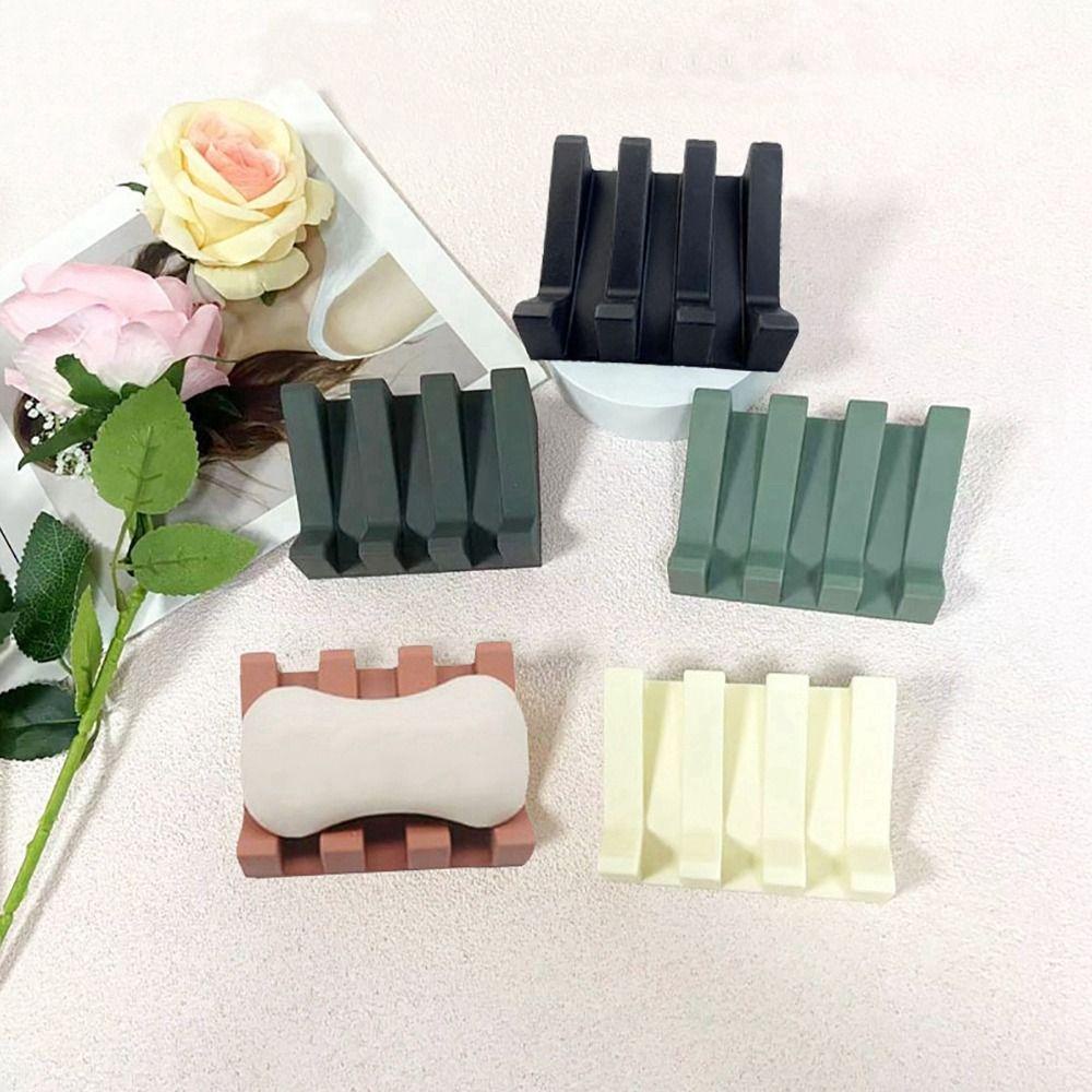 1 Giá Đỡ Xà Phòng Bằng Silicon Màu Trơn Linh Hoạt Tiện Dụng