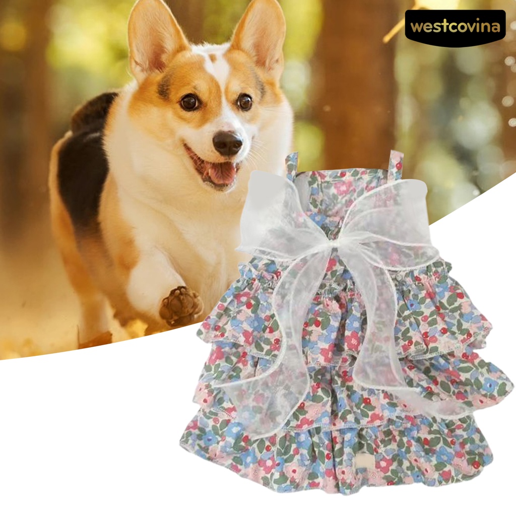 [Hot]♝Đầm Vải Cotton Siêu Mềm In Hoa Xinh Xắn Thời Trang Cho Thú Cưng