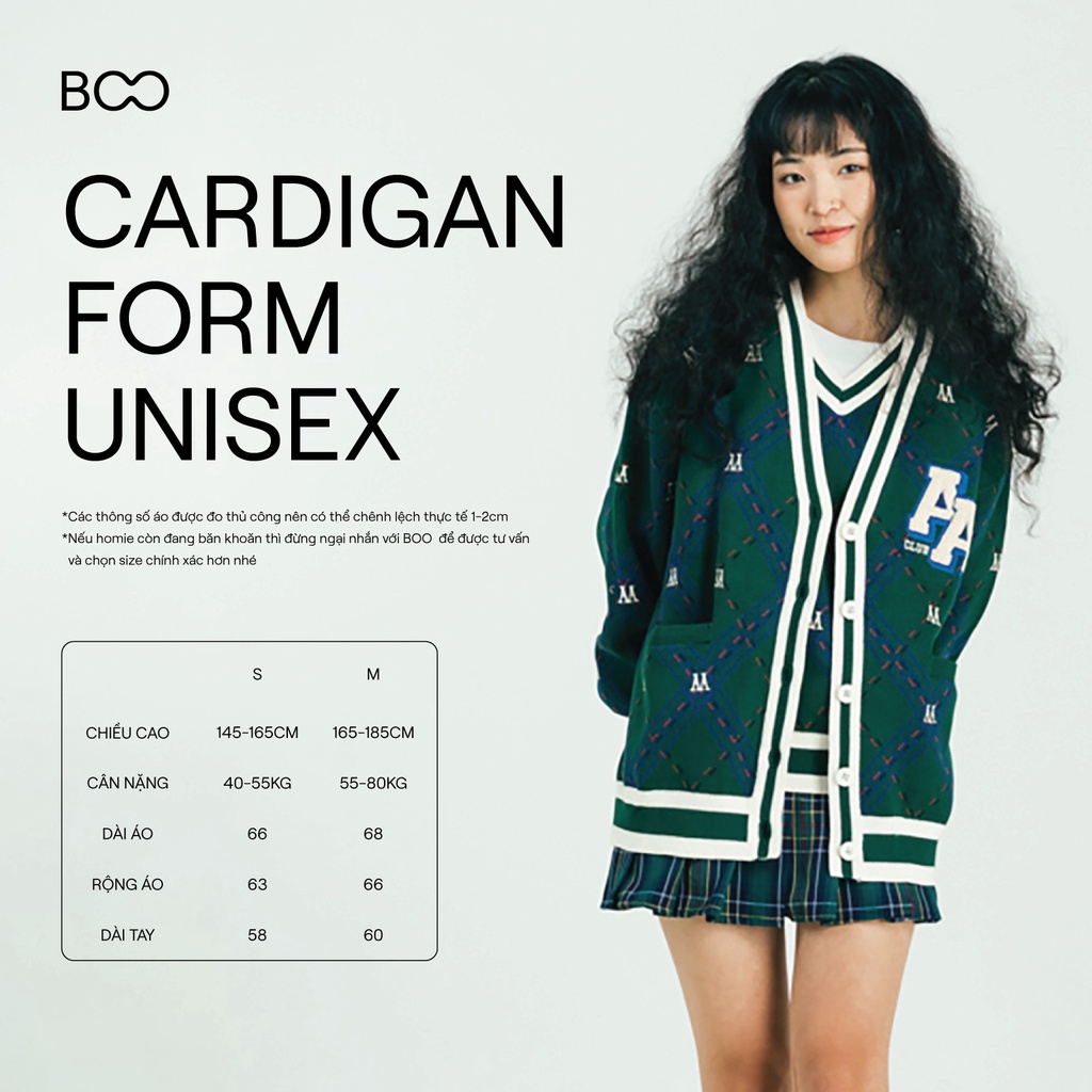 Áo Cardigan BOO Nỉ GWP 3 Bích Đi Trước