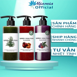 Sữa Rửa Mặt Rau Củ Quả Thải Độc Làm Sạch Tẩy Trang Super Vegitoks Cleanser Xanh Đỏ Tím 300ml [NHẬP KHẨU CHÍNH HÃNG]