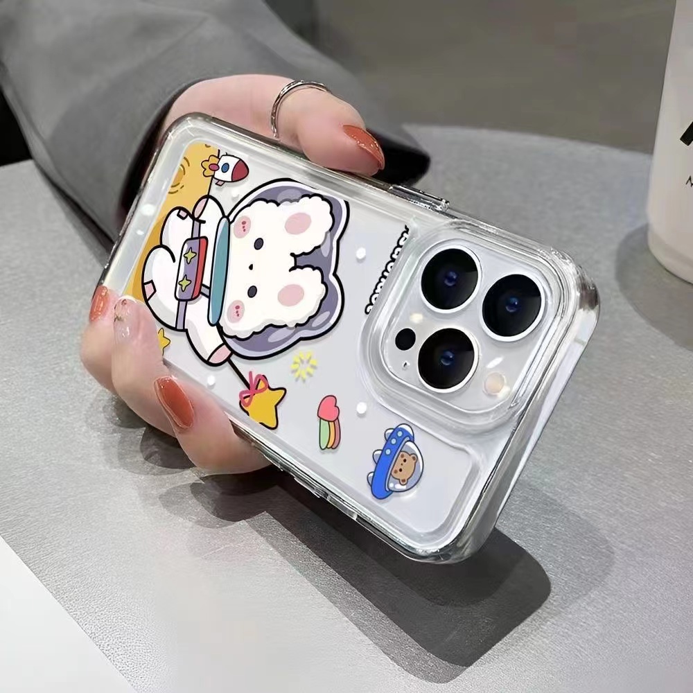 Ốp Điện Thoại TPU Mềm Trong Suốt Chống Sốc In Hình Thỏ Dễ Thương Cho IPhone 14 13 11 12 Pro Max X XR XS 7 8 6 6S Plus