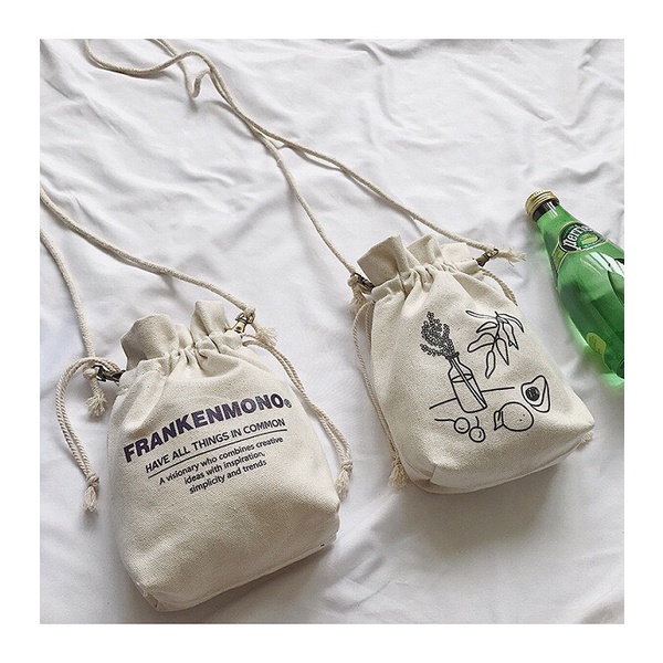 Túi Vải Canvas Đeo Chéo Mini Đựng Tiền Xu Điện Thoại Xinh Xắn Phong Cách Hàn Quốc MTT0265