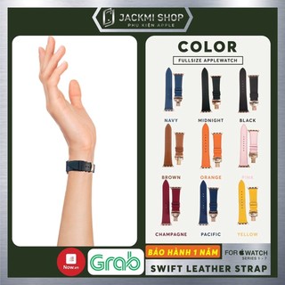 Dây da Bê Swift may tay thủ công khoá Bướm cho aw series 7 6 SE 5 4 3 2 1 size 45mm 44mm 42mm 41mm 40mm 38mm