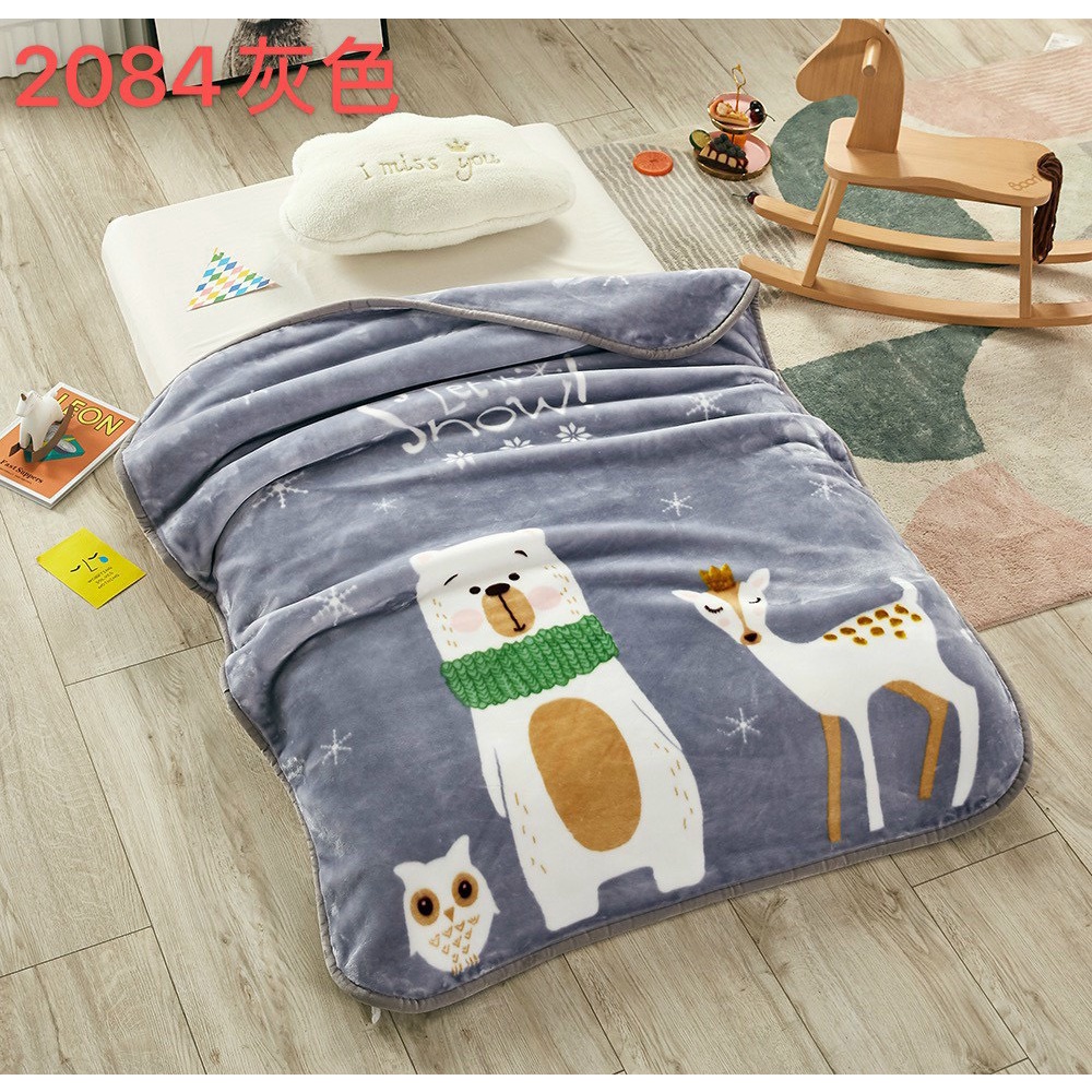 Chăn Tuyết Nhung 2 Lớp Cho Bé Chăn Thu Đông Cho Bé Chăn Cho Bé Đi Học Họa Tiết Ngộ Nghĩnh Đáng Yêu Kích Thước 1m x 1m4
