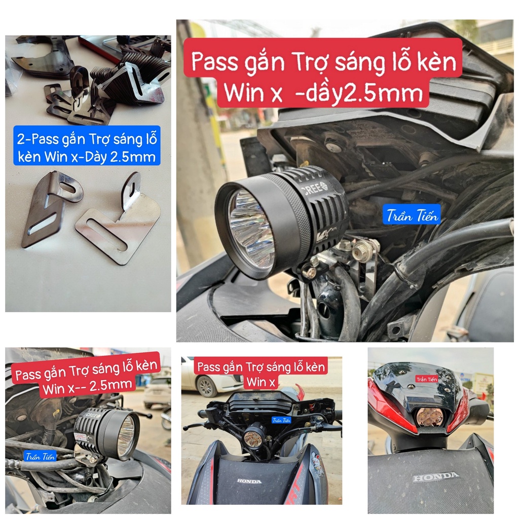 Pát gắn trợ sáng lỗ còi Win.x Thép Dày 2.5mm +Dây Nối Kèn Xe Máy