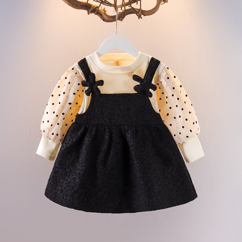 Đầm Công Chúa Giả Hai Lớp Phong Cách Phương Tây Thời Trang Mùa Thu Cho Bé Gái