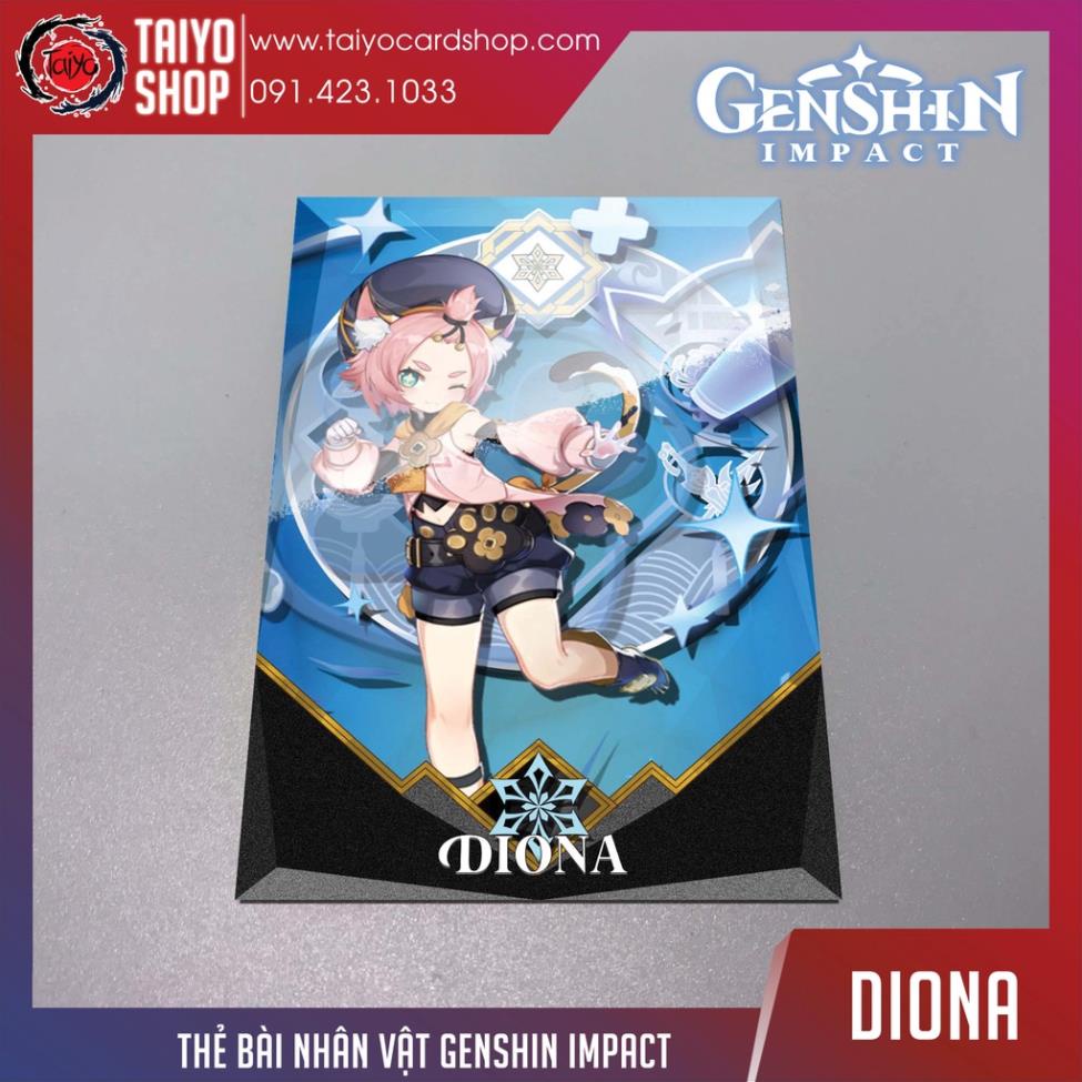 Thẻ bài sưu tầm card custom bánh xốp Genshin Impact Diona 2