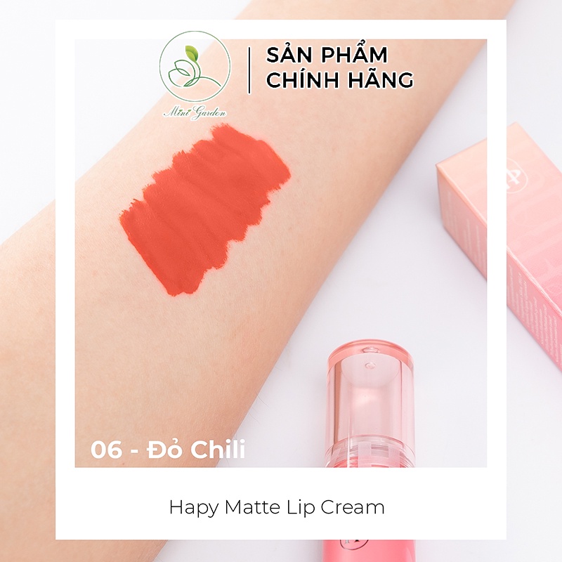 Son Ha:py Matte Lipcream Mini Garden 3.5ml và bông tẩy trang PV1036