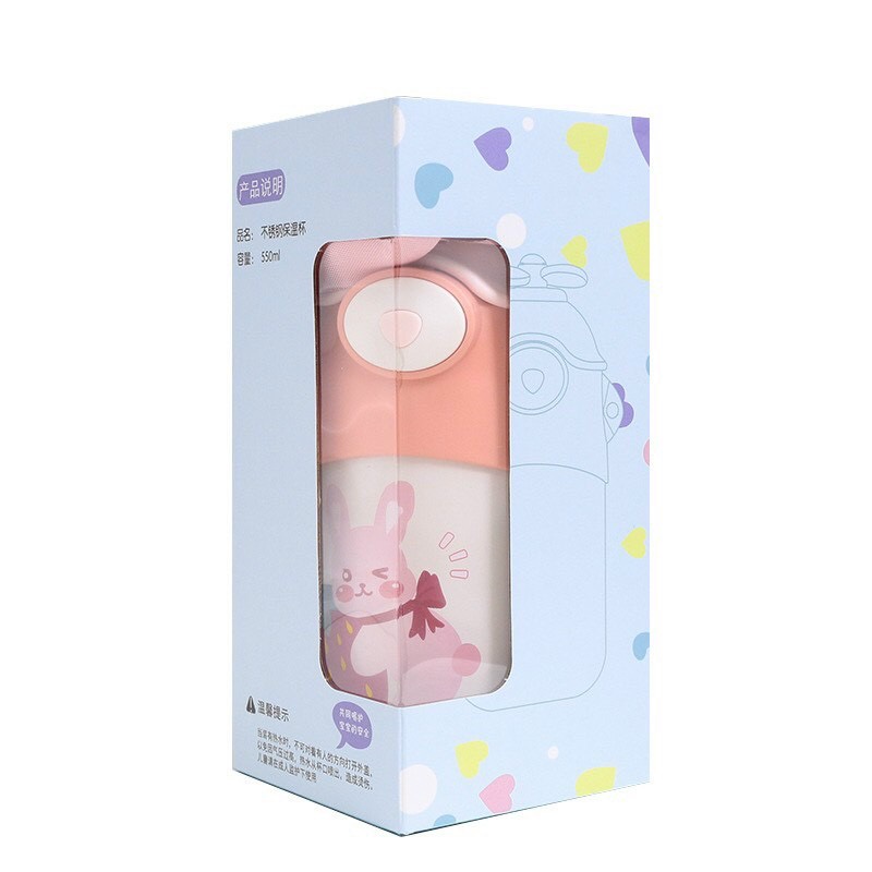 Màu hồngkem Bình nước giữ nhiệt mang đi học cute có chong chóng siêu sinh cho bé