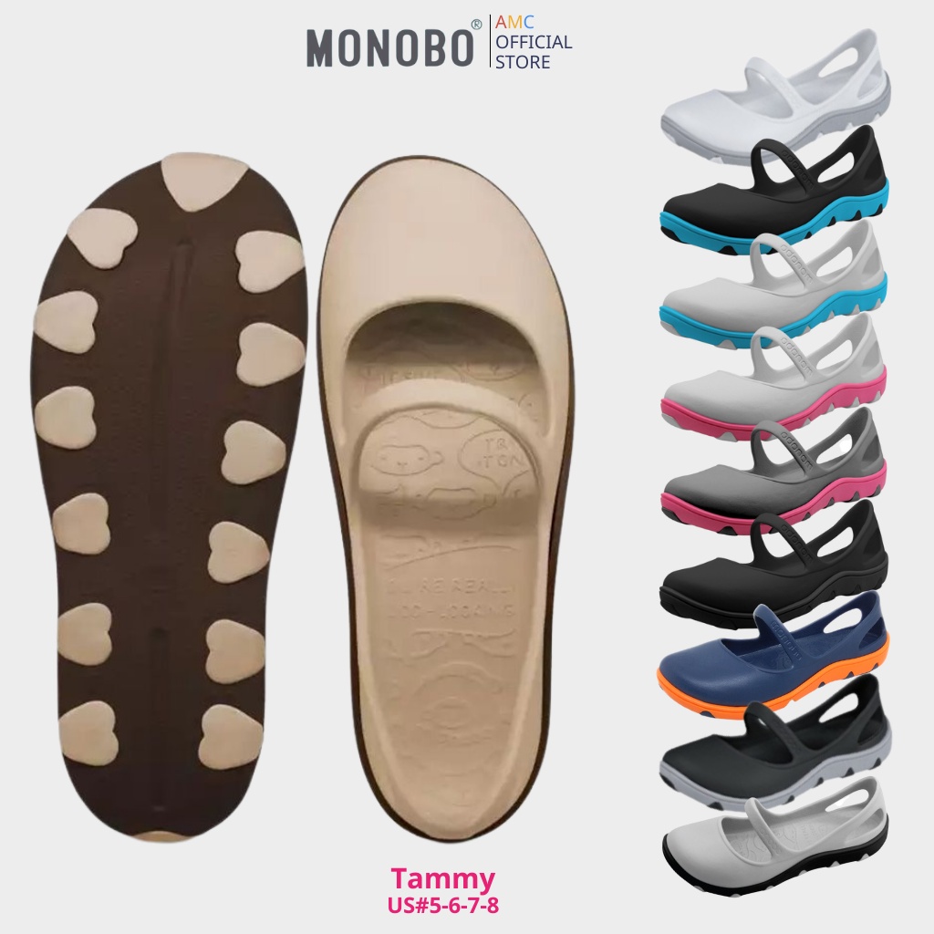 Giày Nhựa Nữ Monobo - Tammy Đi Mưa Thái Lan Dễ Khô, Thông Thoáng, Chống Nước, Chống Trơn, Dễ Vệ Sinh