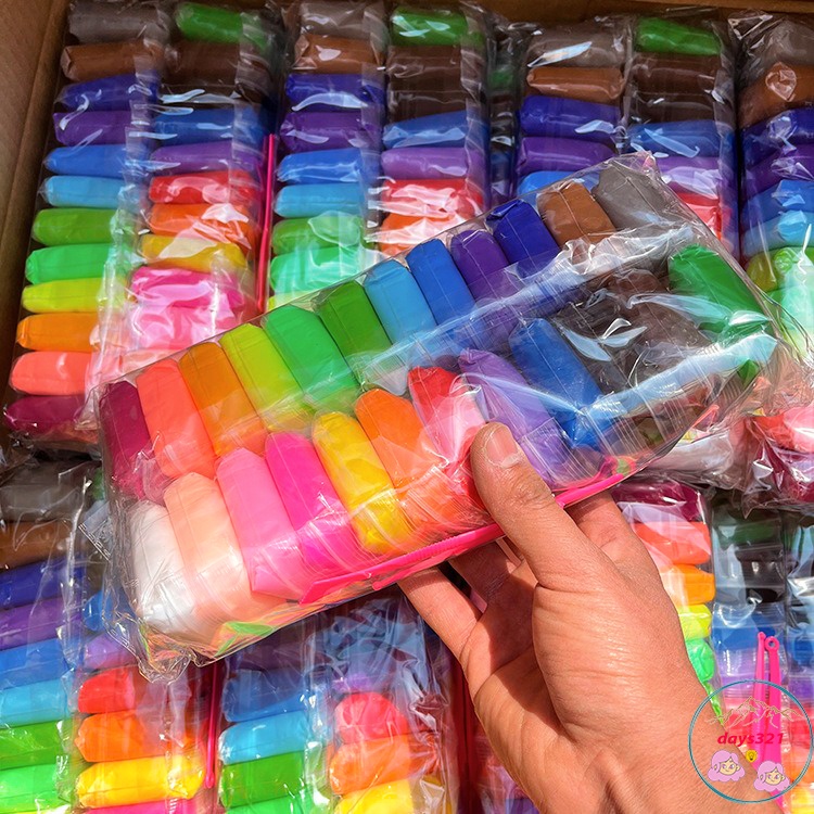 Đất nặn an toàn cho bé 36 màu, đất sét tự khô nặn hình cao cấp siêu nhẹ dành cho trẻ làm butter slime trang trí