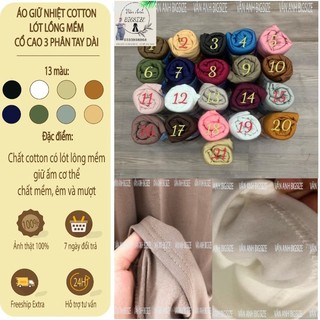 Áo Giữ Nhiệt Lót Lông Cổ Cao 3 Phân 3cm (Có Áo Lót Lông Dài Tay Cổ Lọ 3P Bigsize) Mềm Êm Ấm Hàng Đẹp Áo Mùa Đông