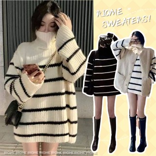 Áo sweater Tay Dài Kẻ Sọc Ngang Ấm Áp Thời Trang Cho Nữ