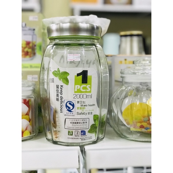 Hũ Thuỷ Tinh Đựng Thực Phẩm Nắp INOX NAJIYA, 900ml, 1250ml, 2000ml, 2500ml