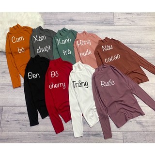 Áo thun body cổ lọ - tay dài