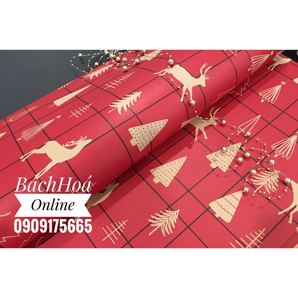 Giấy gói quà Noel-Giáng sinh - Chất liệu kraft