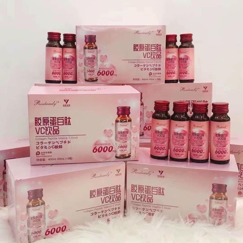 Collagen Rose Beauty hàm lượng 6000mg bổ sung Vitamin C