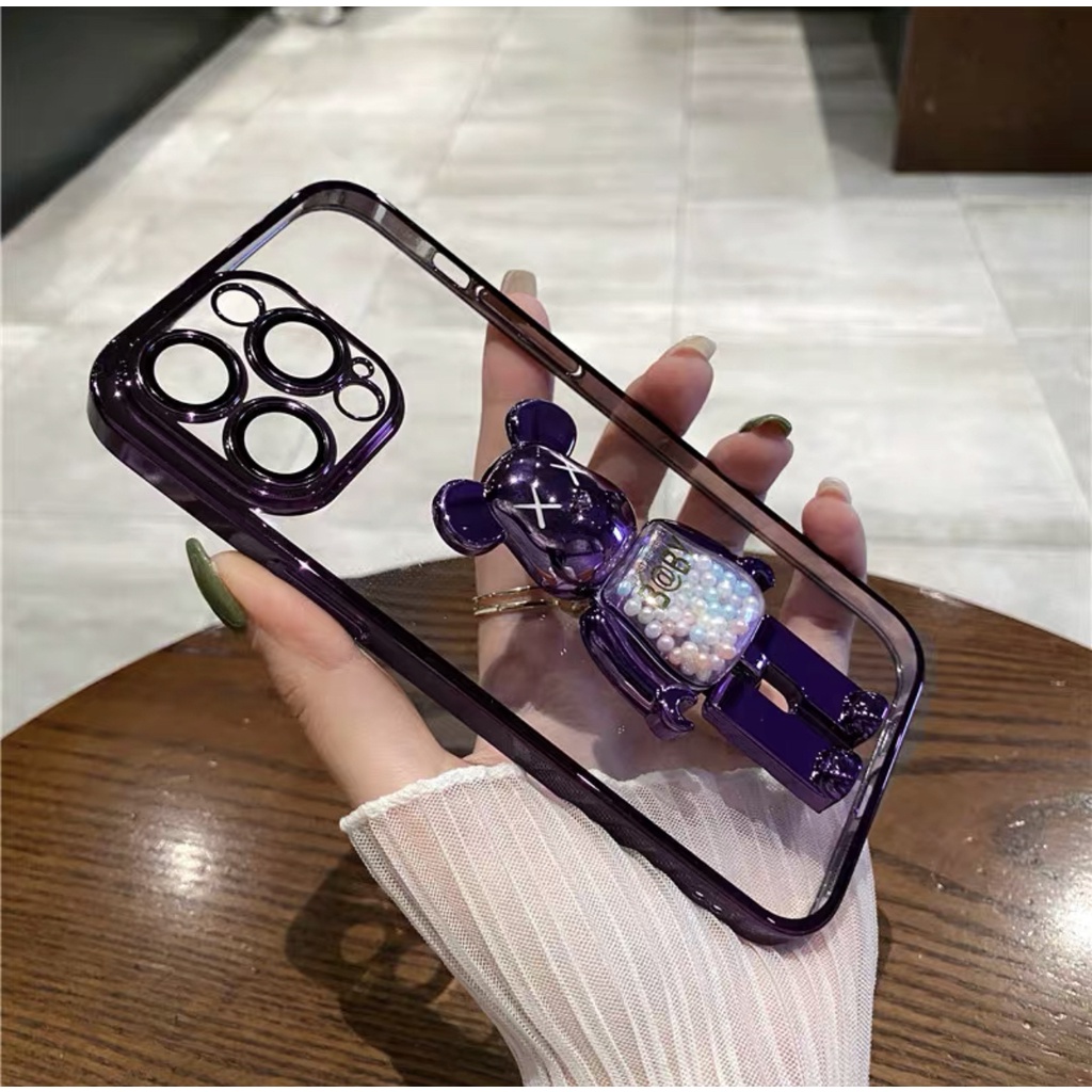 Ốp Điện Thoại Mềm Màu Trơn Có Giá Đỡ Cho compatible for iPhone 7 8 plus x xr xs Max 11 12 13 14 Pro Max