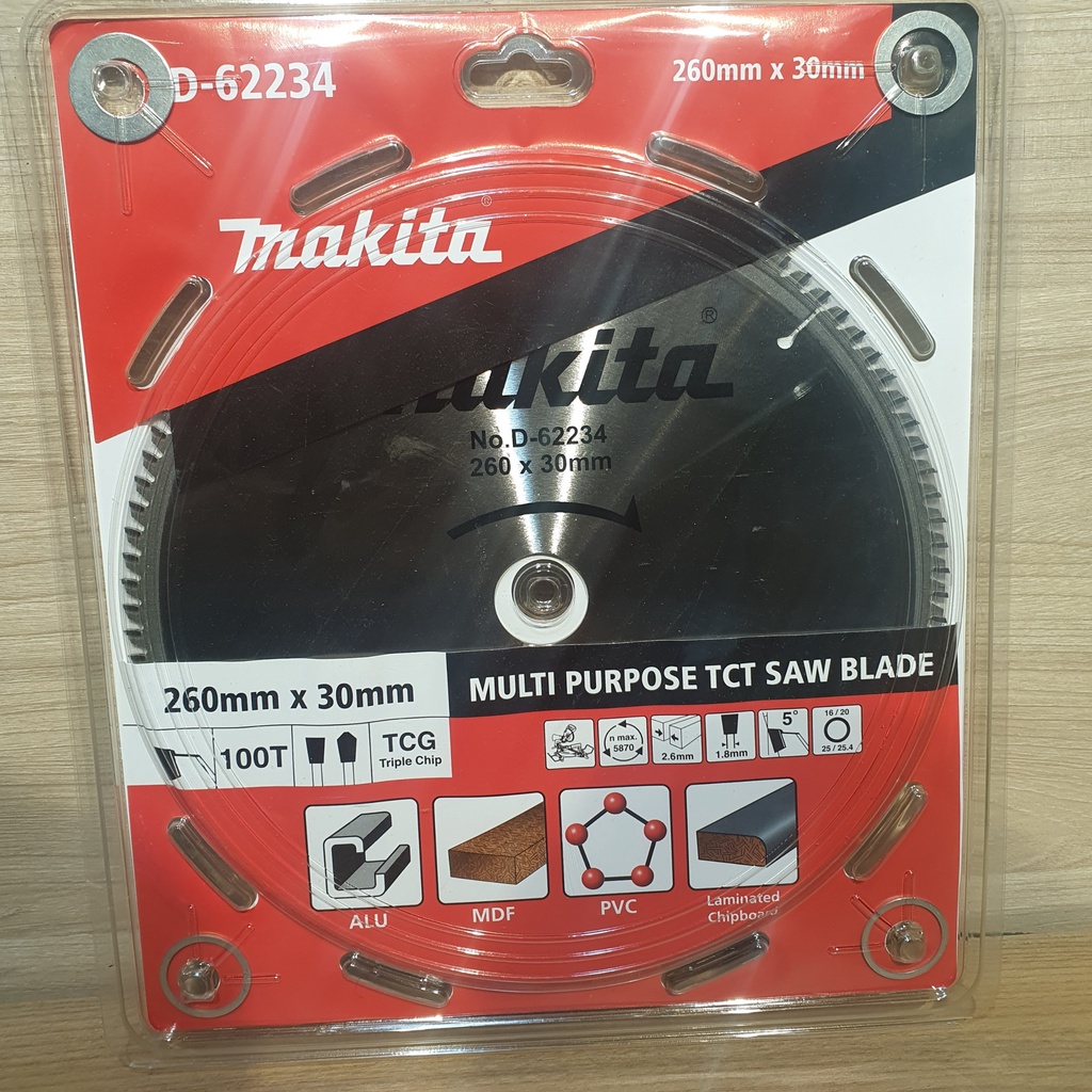 Lưỡi cắt đa năng, nhôm ALU,ván MFD ,nhựa PVC Makita 100 răng D-62234