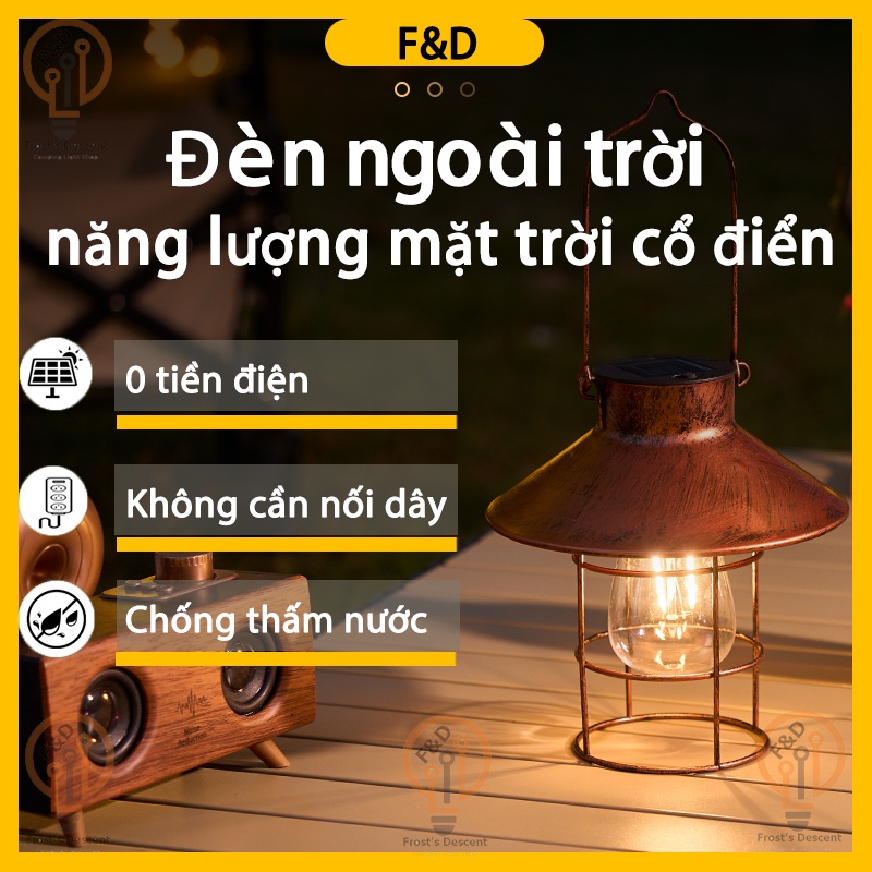 Đèn cắm trại năng lượng mặt trời di động Bầu không khí cắm trại ngoài trời đèn lều LED đèn trang trí đèn