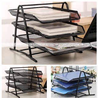 Kệ đựng  tài liệu 3  tầng bằng kim loại, khay đựng tài liệu, kệ sắt đựng hồ sơ văn phòng, khung kim loại chắc chắn