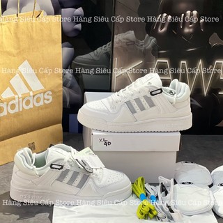  Giày Thể Thao Adidas x Bad Bunny Forum Buckle Low White Grey Mẫu Adidas Hot Độc Lạ Trắng Sọc Xám 2023 