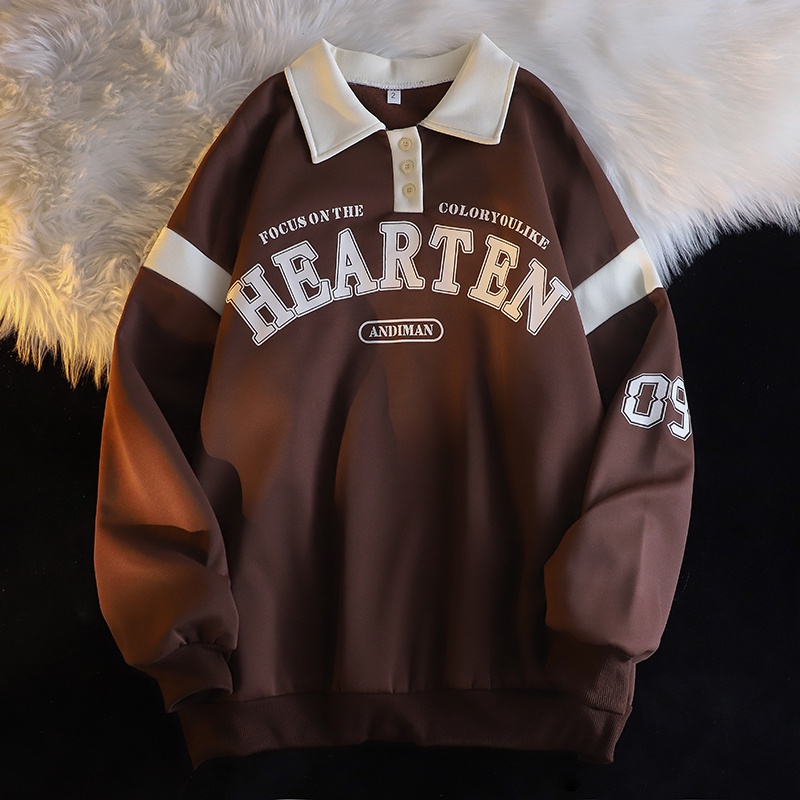 Suxi Áo Thun Polo Dài Tay Màu Tương Phản Thời Trang Vintage Mùa Thu Cho Nữ