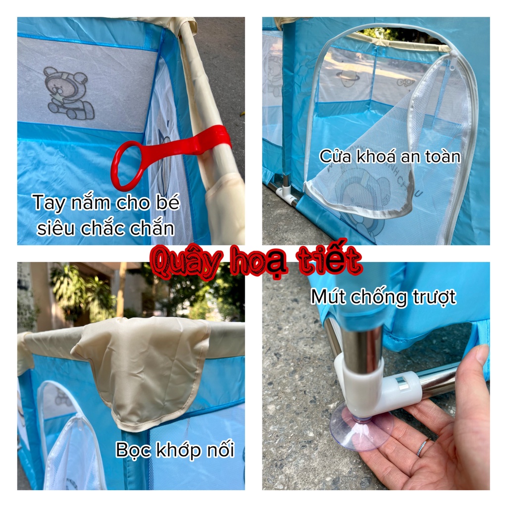 Quây bóng cho bé, nhà bóng cho bé khung inox chống va đập tặng 50 quả bóng