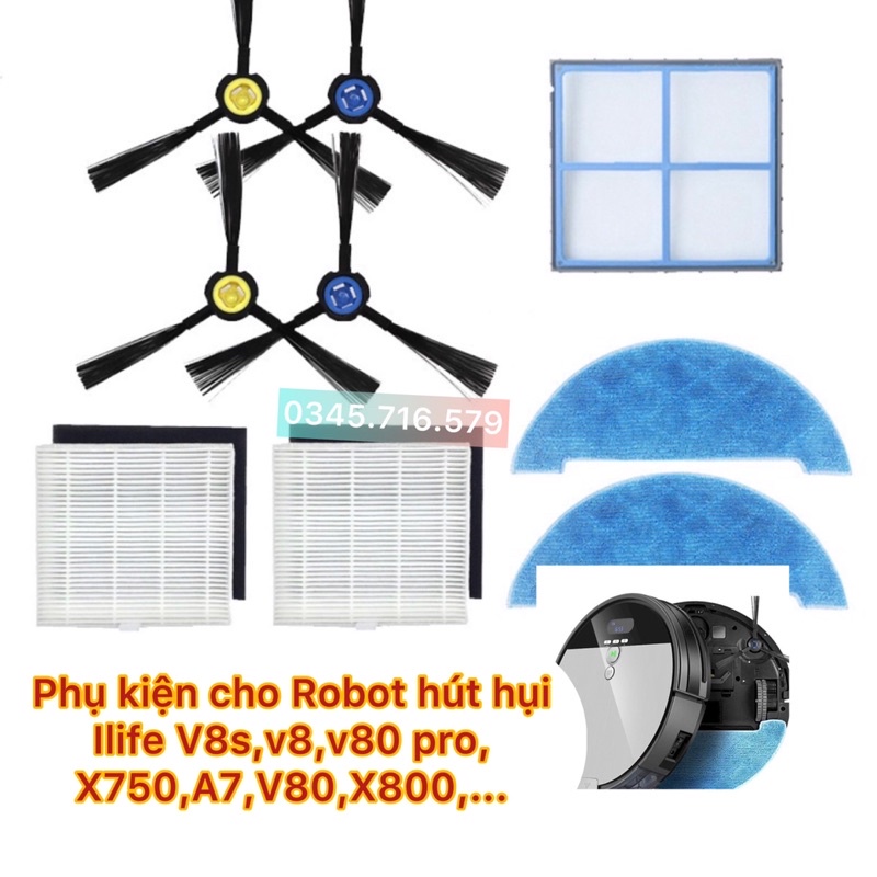 Phụ kiện cho Robot hút hụi Ilife V8s,v8,v80 pro, X750,A7,V80,X800,...