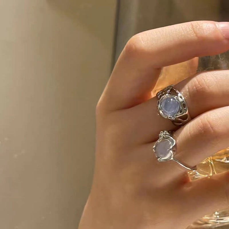 Nhẫn Cặp Đính Pha Lê Phong Cách Vintage Tinh Tế