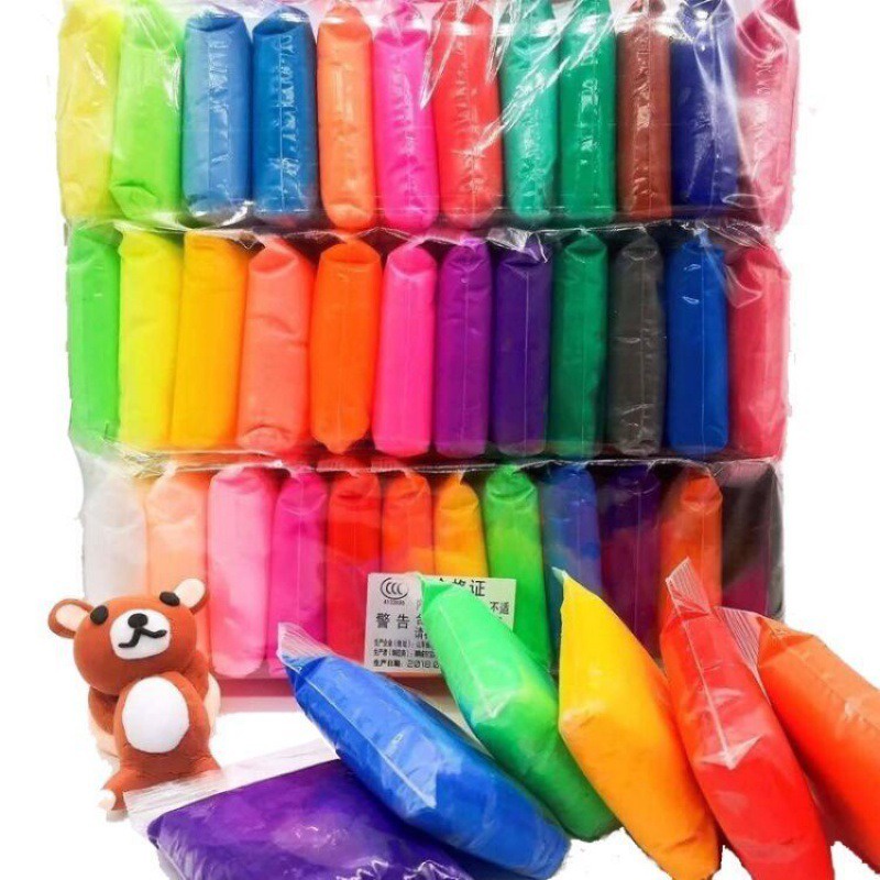 Đất Sét, Đất Nặn Tự Khô Siêu Nhẹ 12-36 Màu An Toàn.Nguyên liệu làm slime bơ slam mây