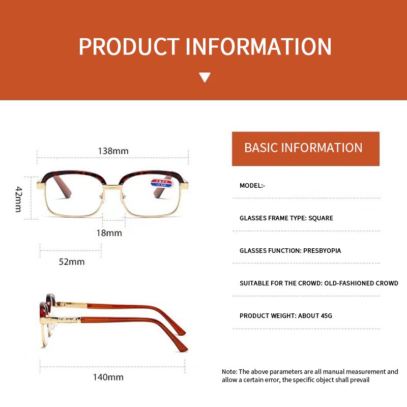 Kính Đọc Sách Gọng Lớn Bằng Kim Loại Pha Lê Thời Trang Thoải Mái