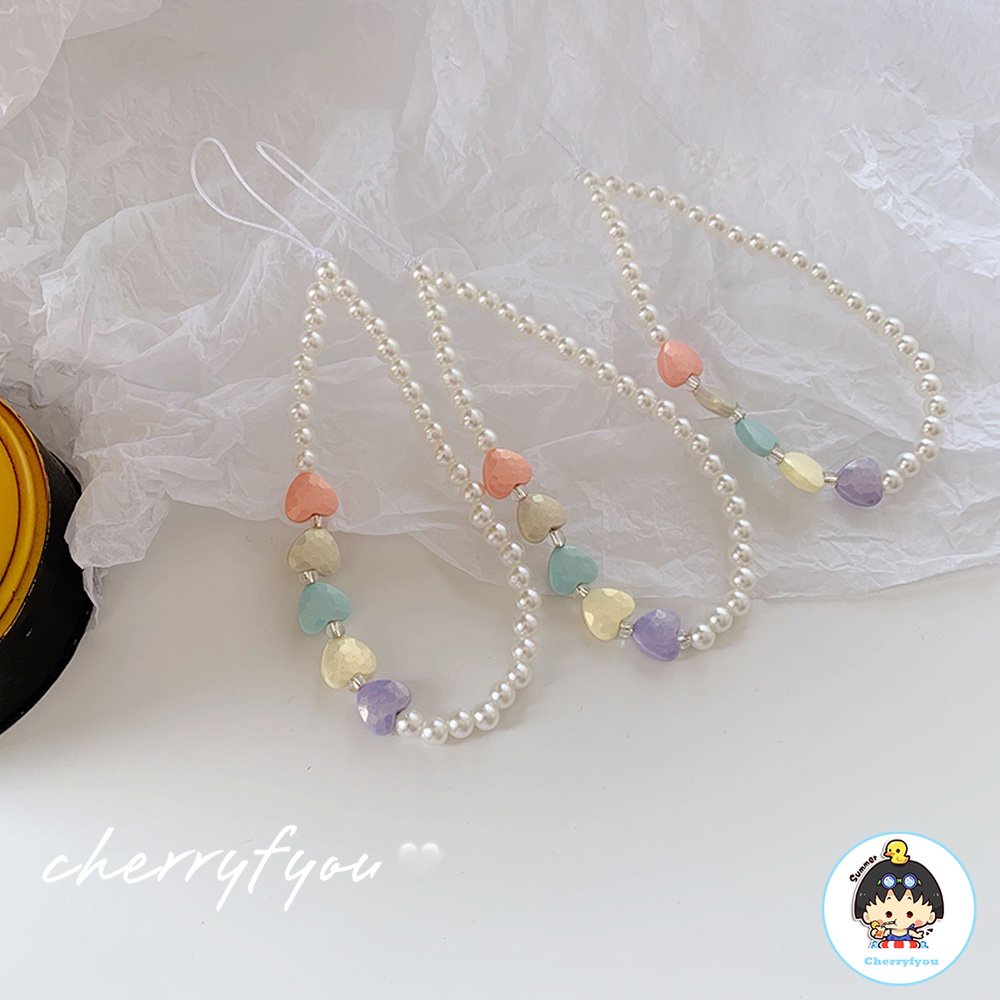 Dây Đeo Điện Thoại Dạng Chuỗi Hạt Ngọc Trai Chống Thất Lạc Cho Nữ