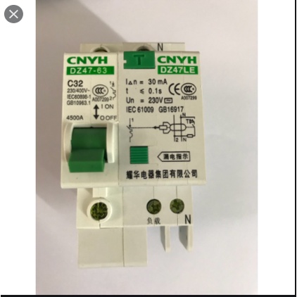 Attomat CNYH DZ47LE 1P+N 32A, 1P+N 40A, 1P+N 63A