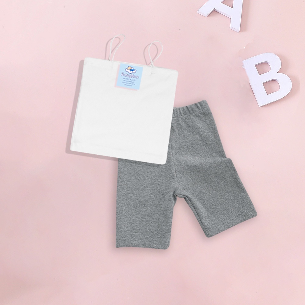 Quần Legging Đùi, Áo 2 Dây Bé Gái Vải Zip Cao Cấp - BabyBoo - PiBo