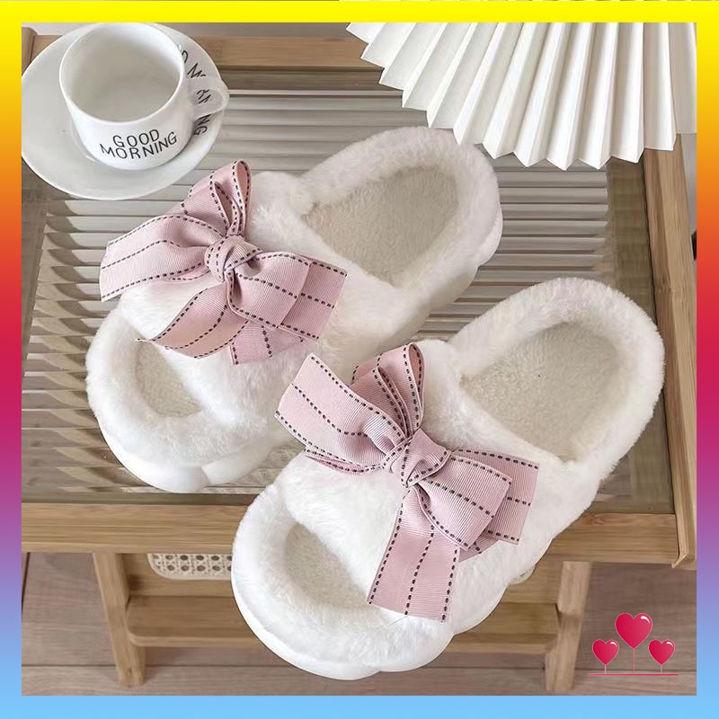 Dép lê lông nữ trong nhà chống trượt lót nhung