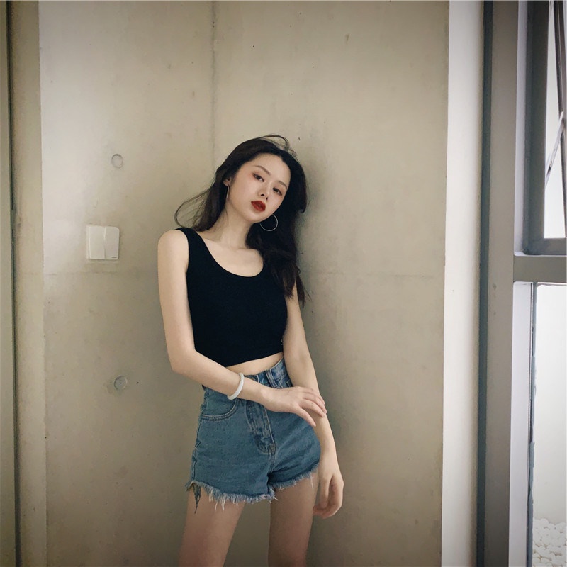 Áo tanktop NRVP co giãn phong cách Hàn Quốc có đệm lót thời trang