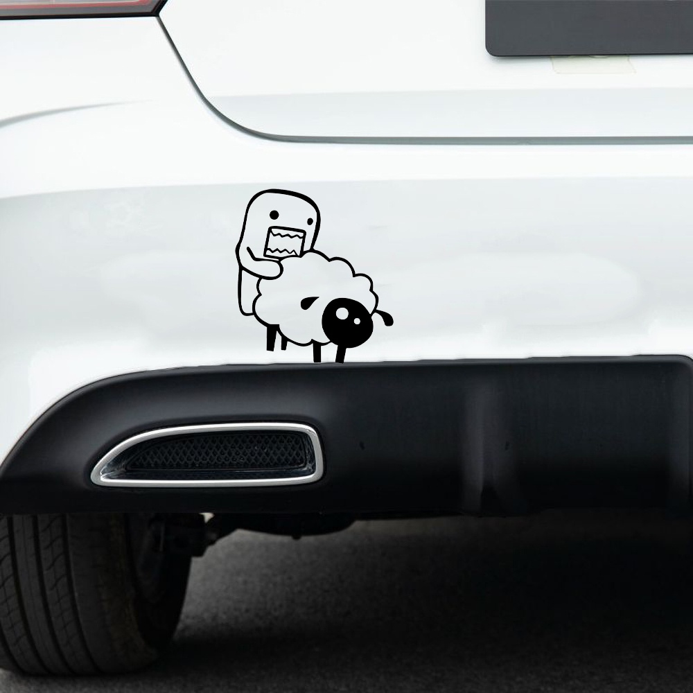 Domo-kun Phim hoạt hình dễ thương Xe máy Thân xe Motocross Kính chắn gió Dán JDM Phong cách Cửa sổ kính chắn gió Cửa trang trí Decal